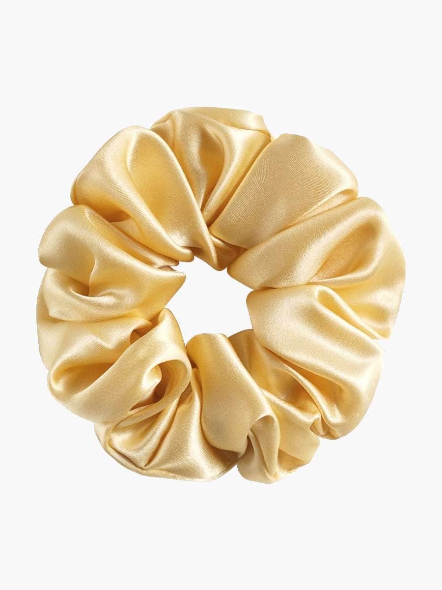 SilkSilky-FR 19Momme Pure Soie Scrunchie Champagne 003