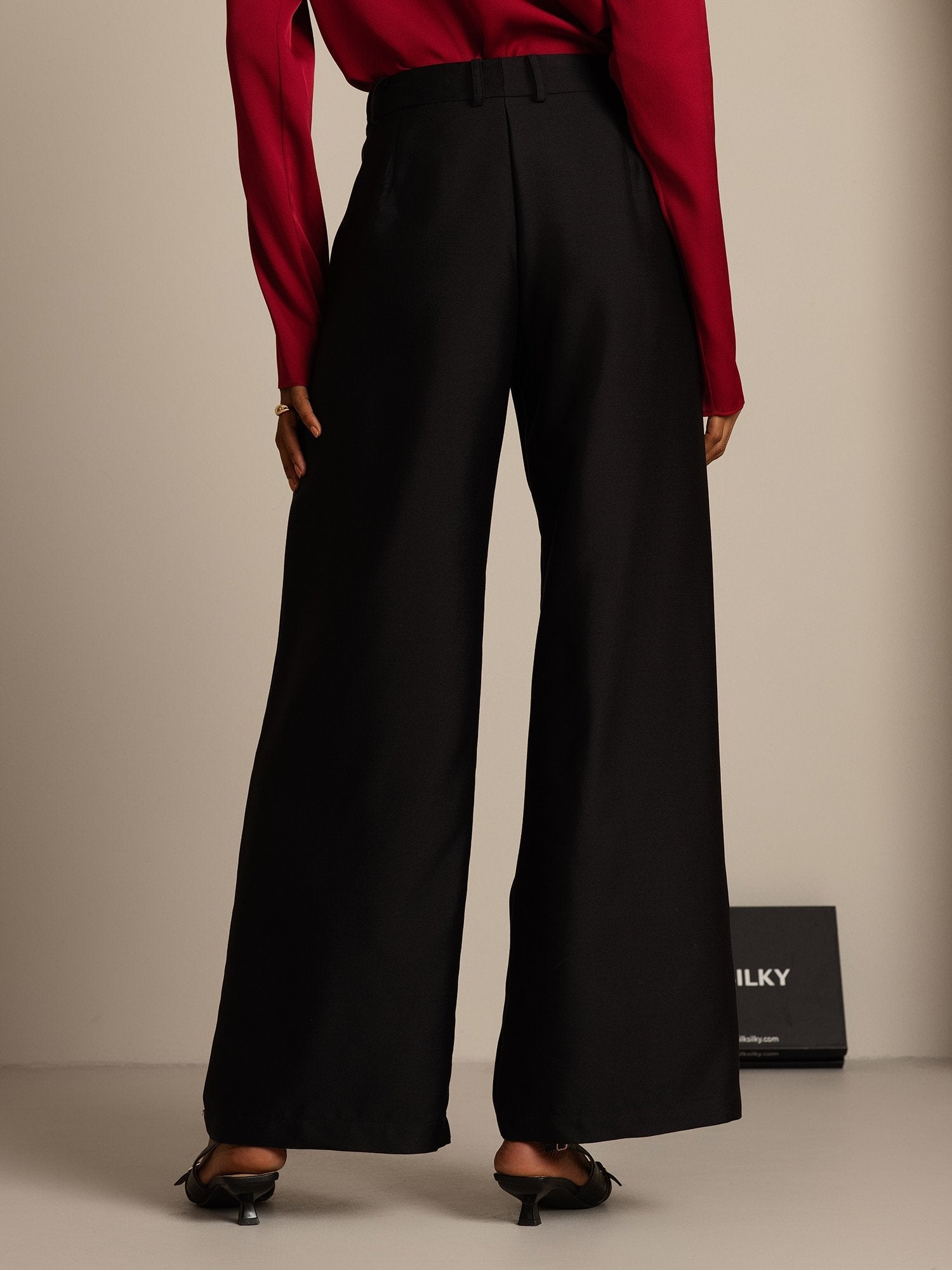 [Noir] SilkSilky-FR 32Momme Soie Womens Pants 002,