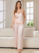 [Rose] SilkSilky-FR Fines Brides Col V Ensemble Camisole 003