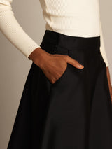 [Noir] SilkSilky-FR 32Momme Soie Skirt 004
