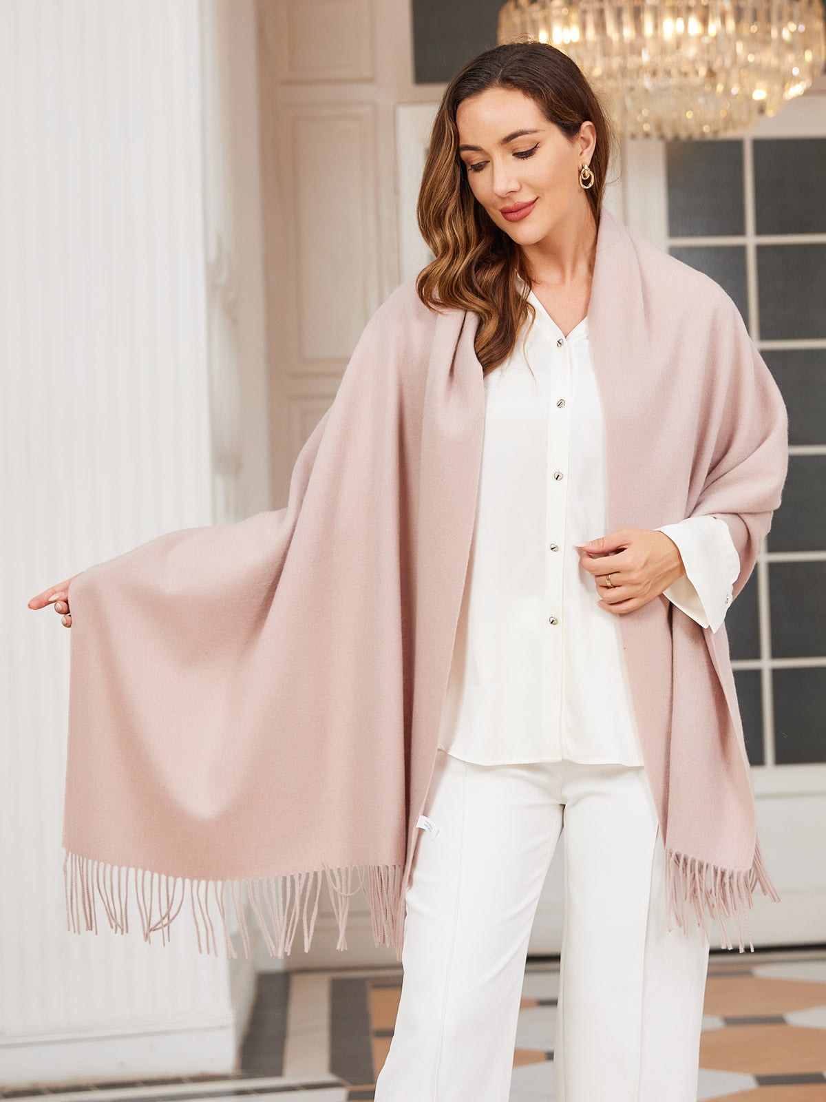 [Beige Clair] SilkSilky-FR Laine Scarf 001