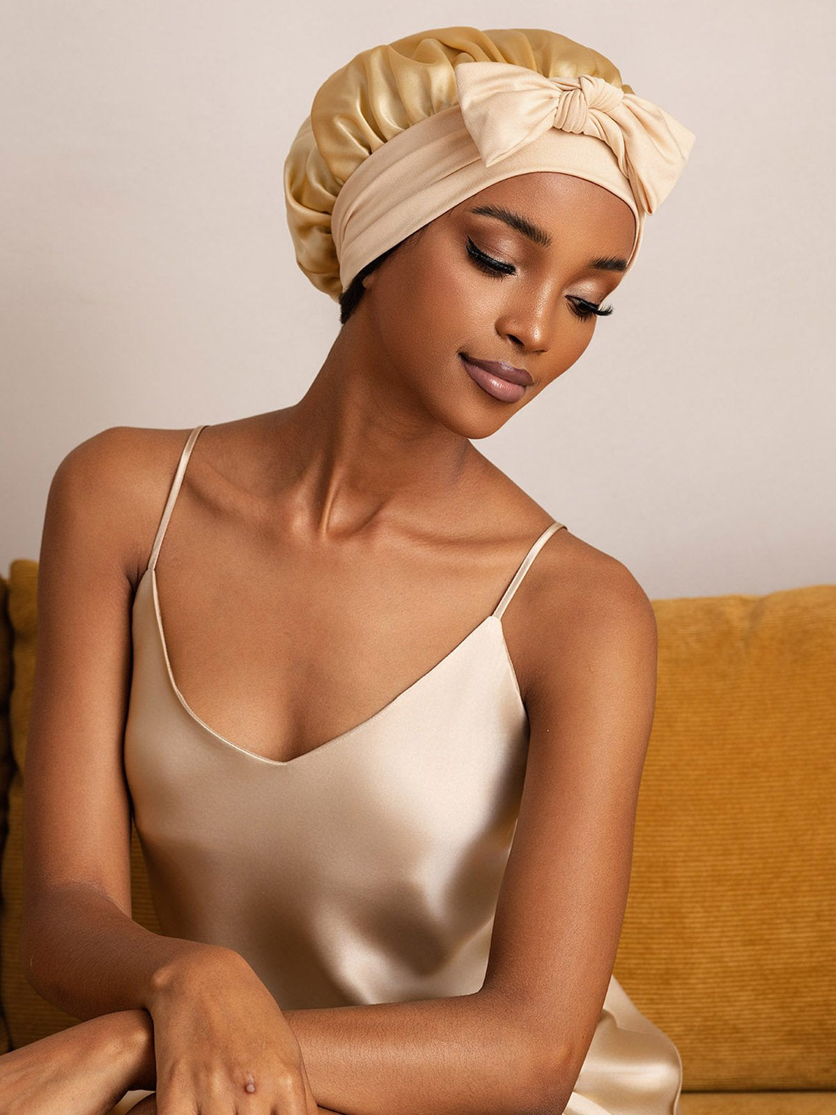 SilkSilky-FR Soie Sleep Cap Champagne 005
