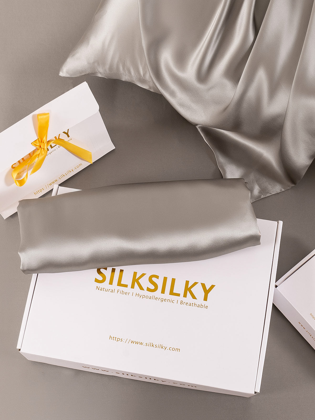 [Gris] SilkSilky-FR 22Momme Pure Soie Pillowcase 003