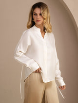 [Blanc] SilkSilky-FR Long Sleeve Blouse 003