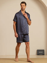 [Chaîne Marine] SilkSilky-FR Manches courtes Col Cranté Homme Pyjamas 007