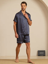 [Chaîne Marine] SilkSilky-FR Short Sleeve Lapel Collar Homme Pyjamas 007