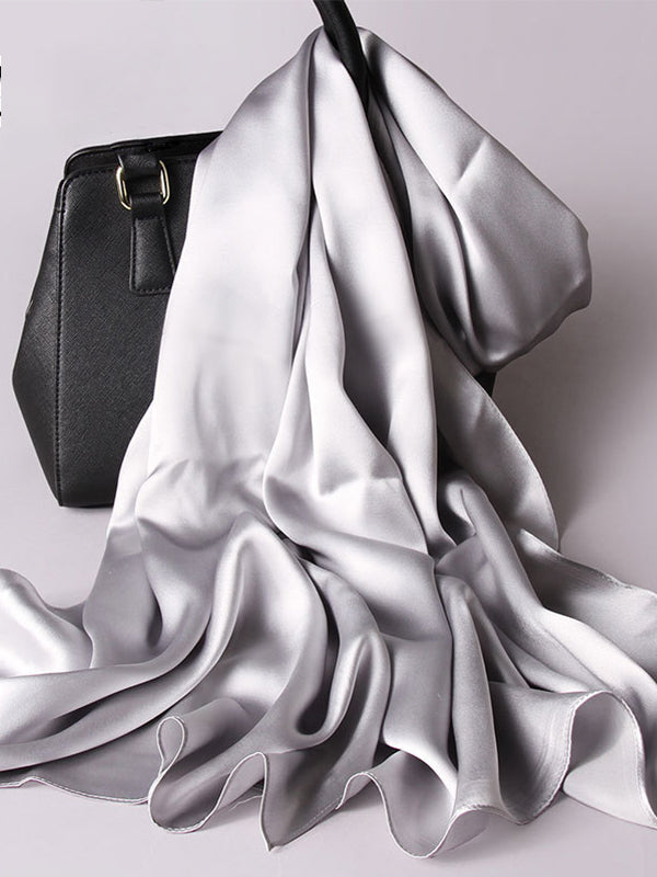 SilkSilky-FR Pure Soie Scarf GrisClair 002