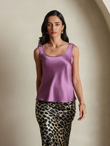 [Violet Foncé] SilkSilky-FR Sleeveless Top À Fines Brides 004