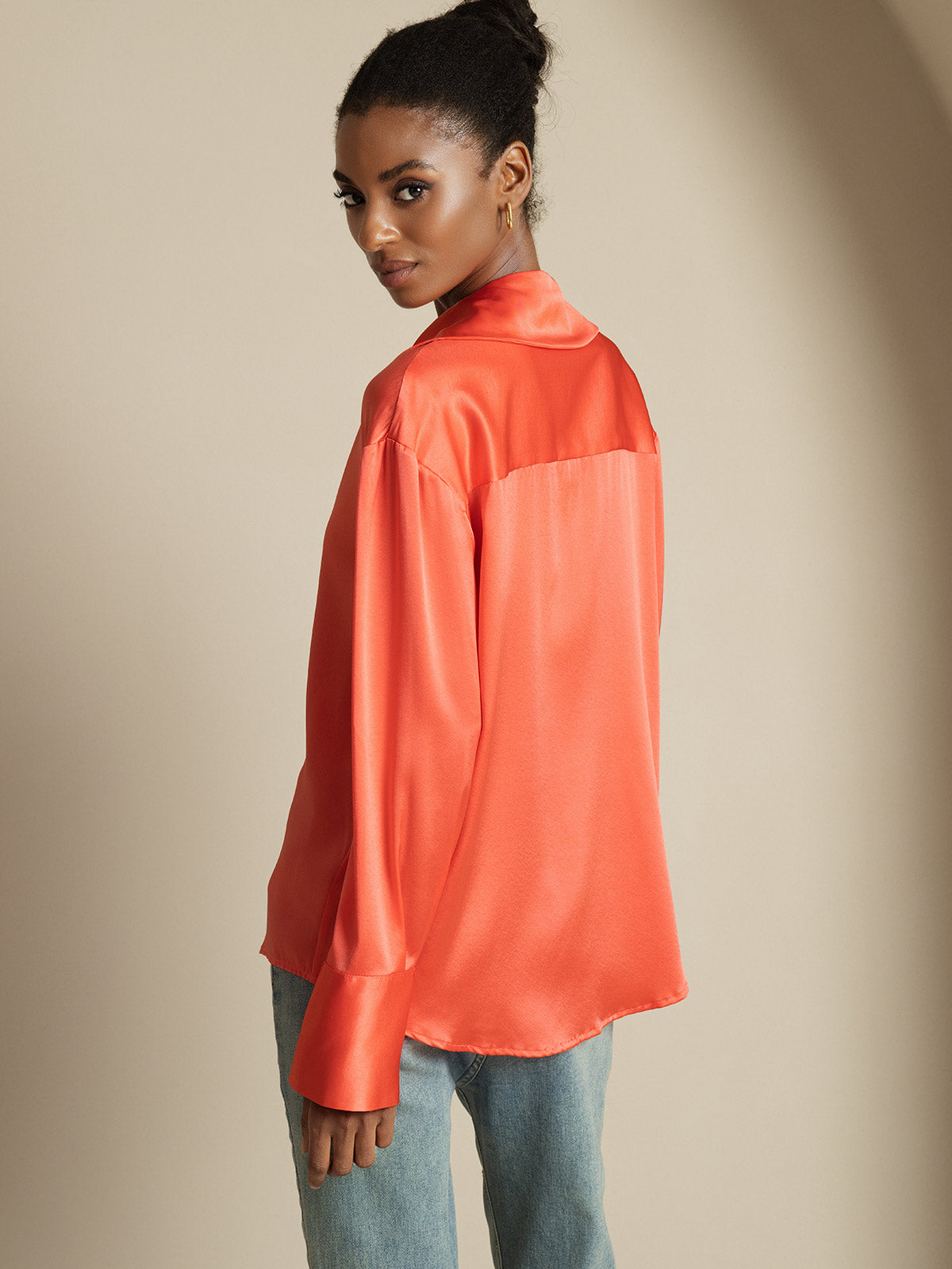 [Rouge Impérial] SilkSilky-FR 19Momme Soie Womens Shirt 002