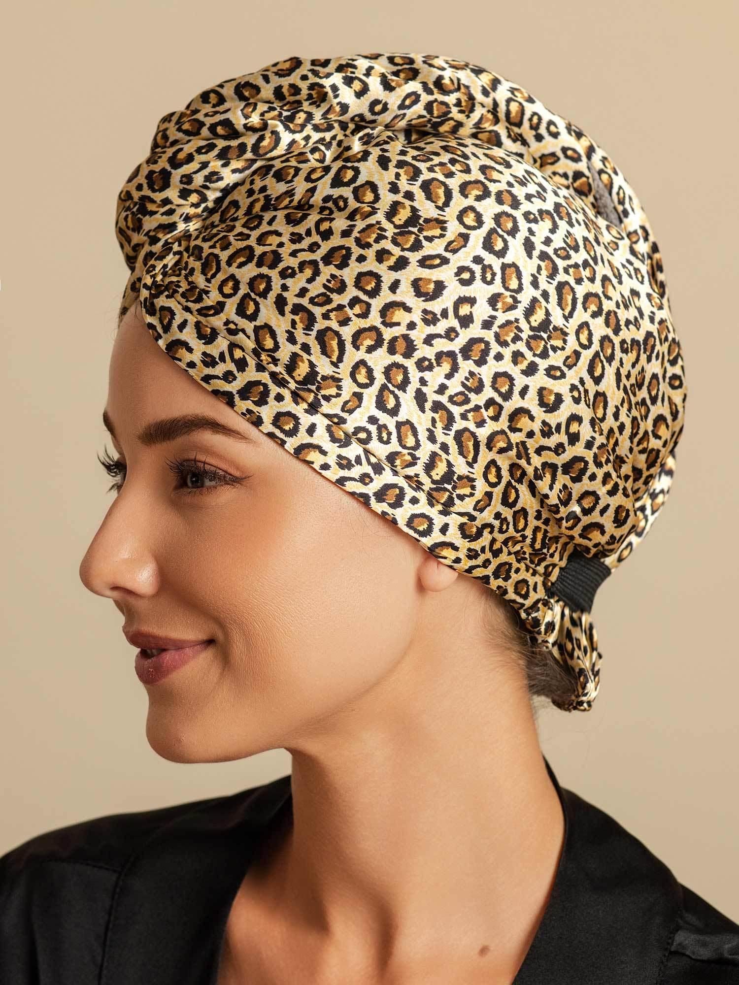 [Leopard] SilkSilky-FR Soie Hair Towel Wrap 005,