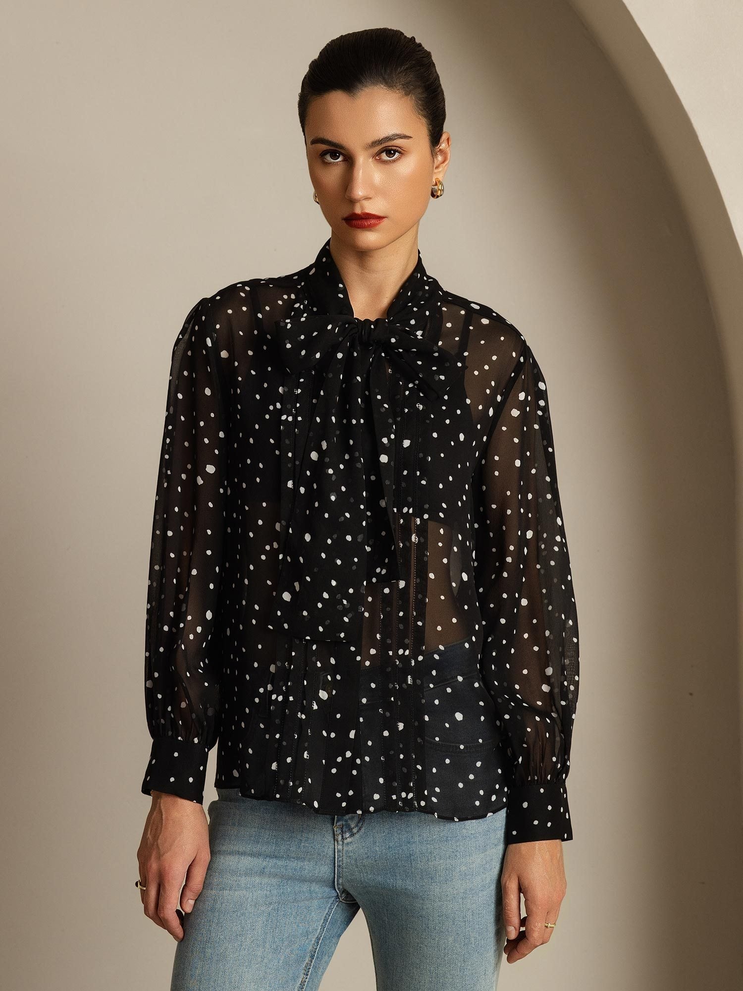 [Pois] SilkSilky-FR Soie Womens Shirt 003