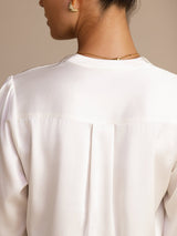 [Blanc] SilkSilky-FR Long Sleeve Blouse 005