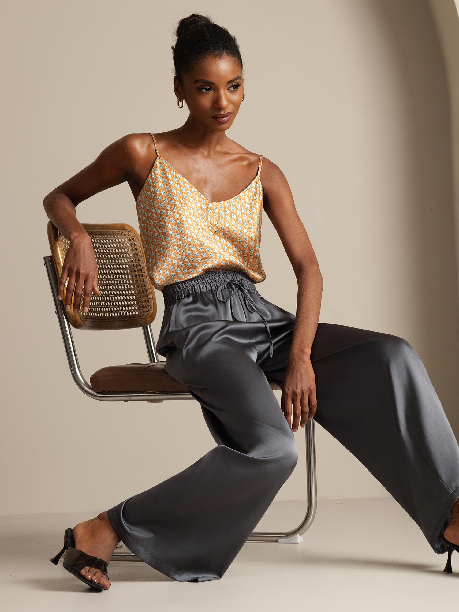 [Floral] SilkSilky-FR Pure Soie Camisoles 008