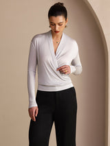 [Gris] SilkSilky-FR Long Sleeve Blouse 004