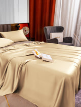 [Beige] SilkSilky-FR 22Momme Parure de Lit Soie 004