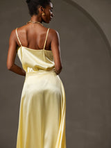 [Jaune] SilkSilky-FR Spaghetti Strap Cowl Neck Top À Fines Brides 004