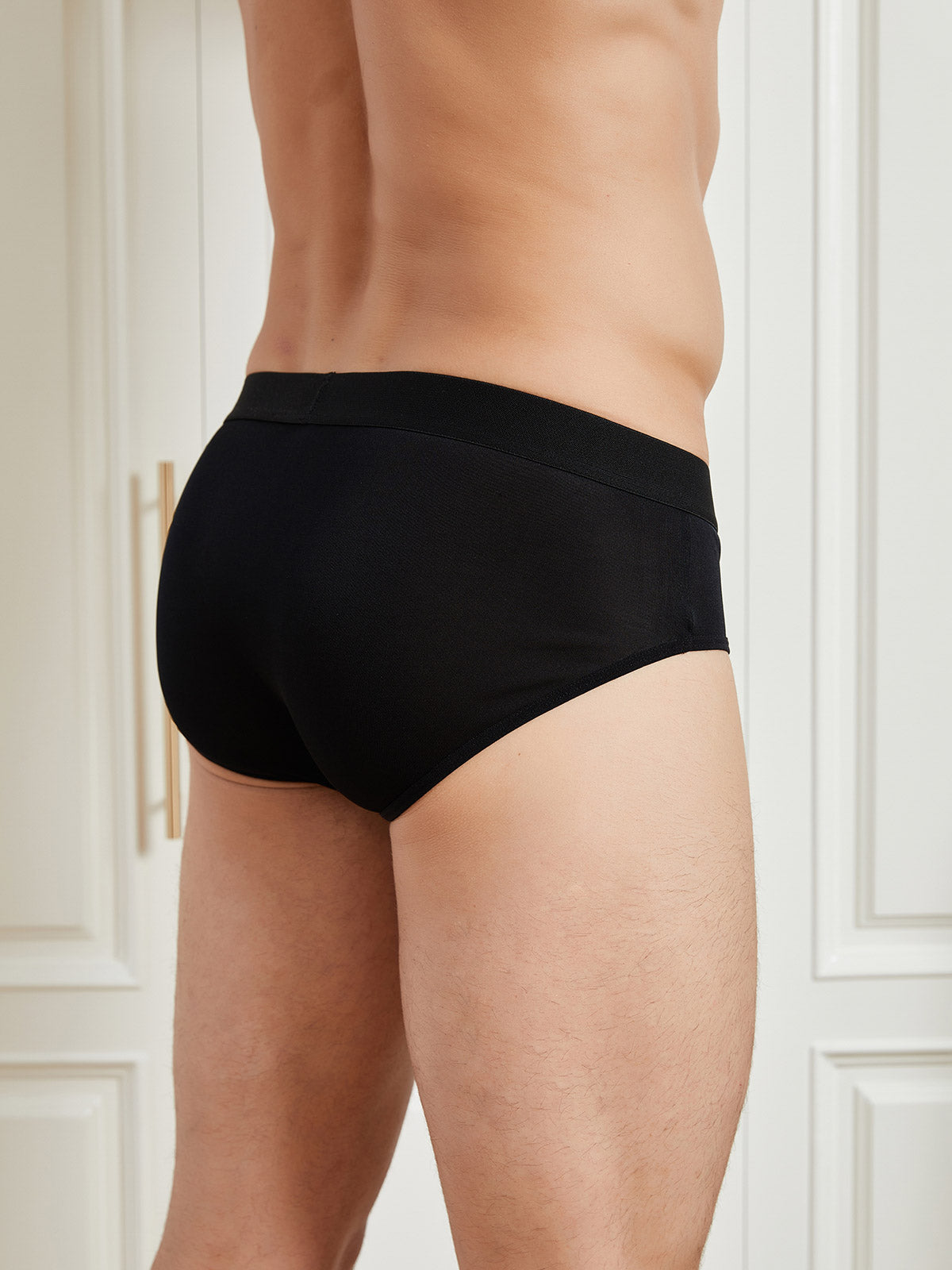 SilkSilky FR Soie Tricotée Mens Underwear Noir 002