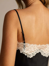 [Noir] SilkSilky-FR Sleeveless V Neck Ensemble Camisole 005