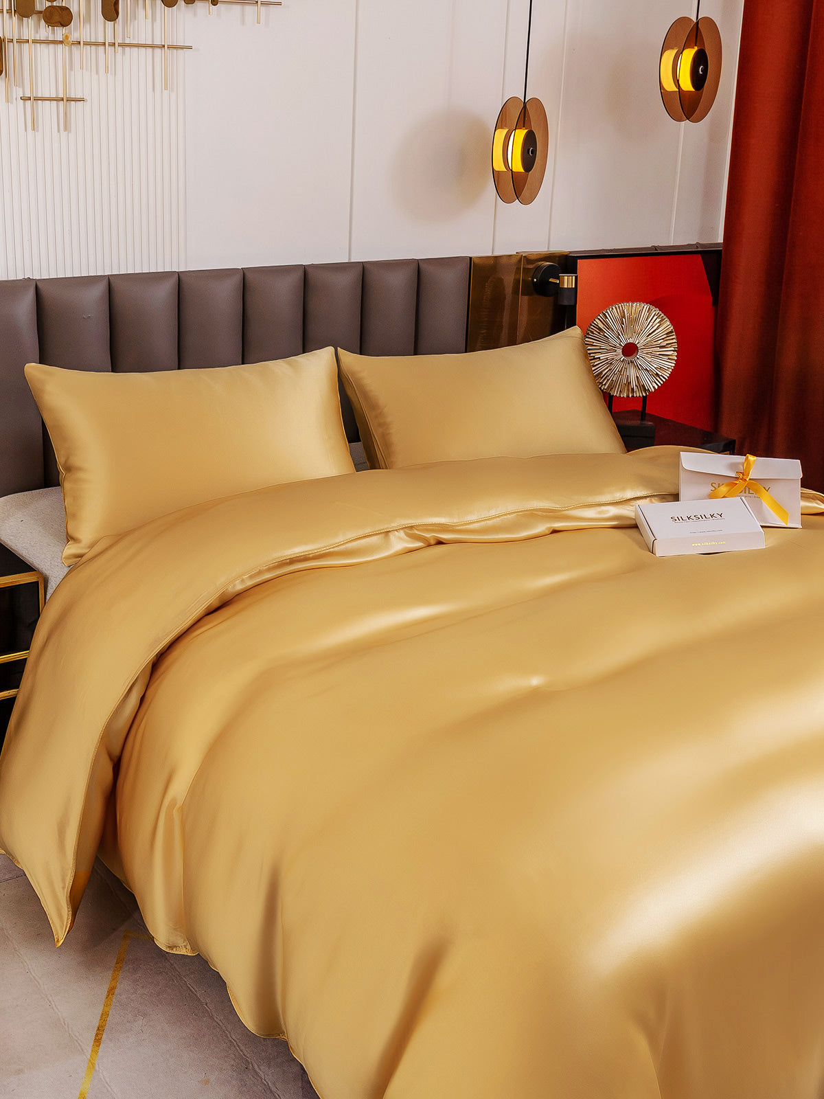 [Champagne] SilkSilky-FR 19Momme Pure Soie Bedding Set 003