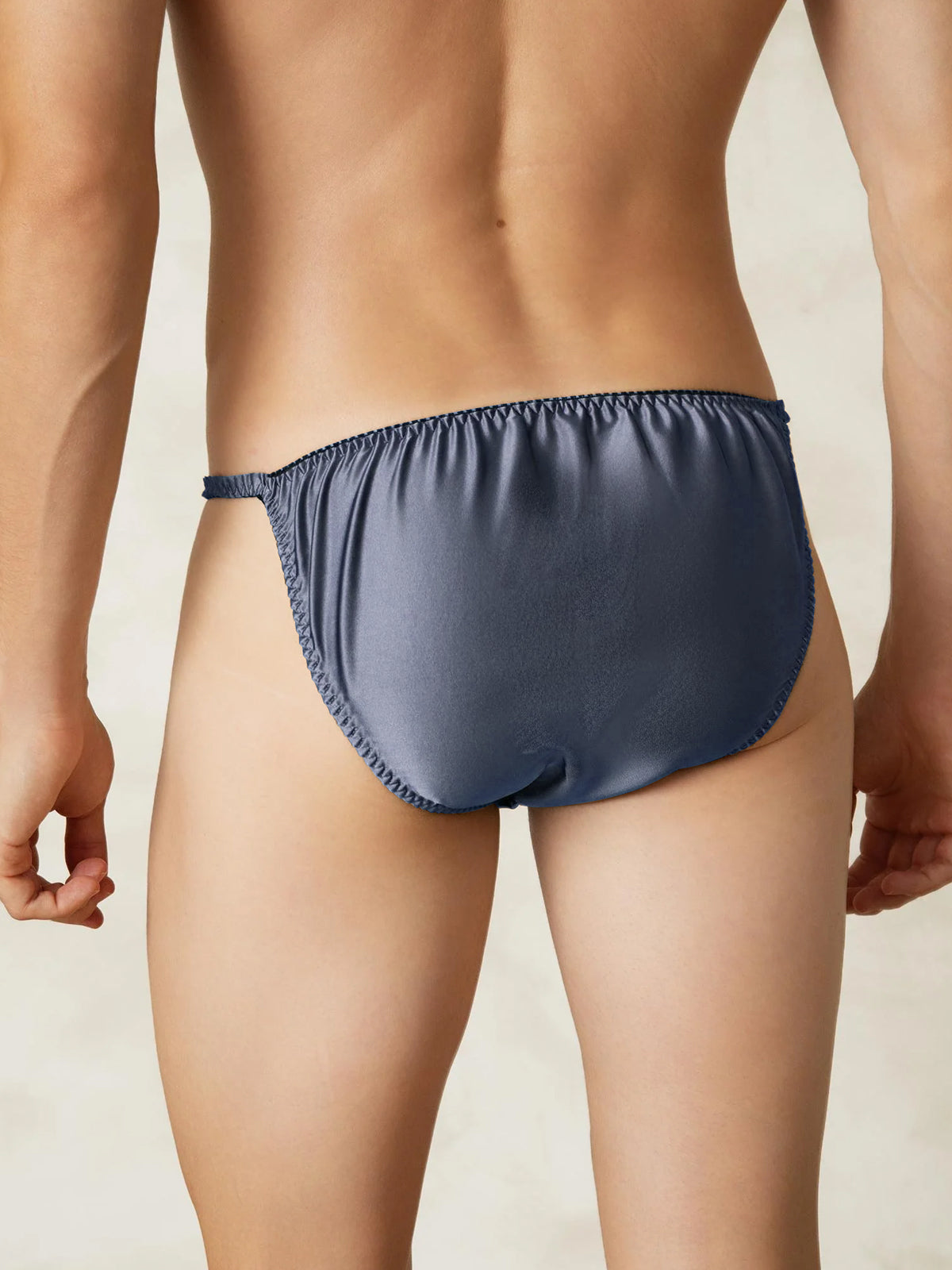[Bleu Grisâtre] SilkSilky-FR Soie Mens Underwear 002