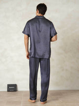[GinkgoMarine] SilkSilky-FR Soie Col Chemise Homme Pyjamas 002