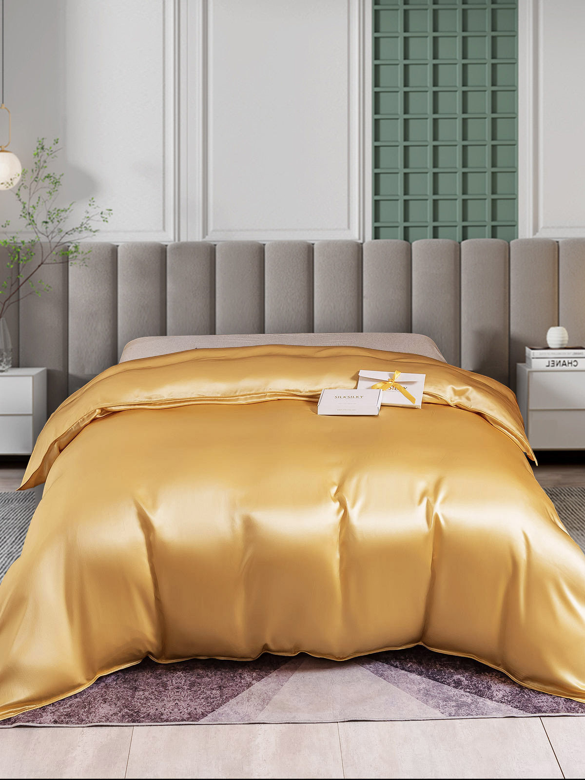 [Champagne] SilkSilky-FR 25Momme Pure Soie Duvet Cover 001