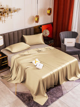 [Beige] SilkSilky-FR 19Momme Parure de Lit Soie 001