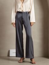 [Gris Foncé] SilkSilky-FR 19Momme Soie Womens Pants 001,