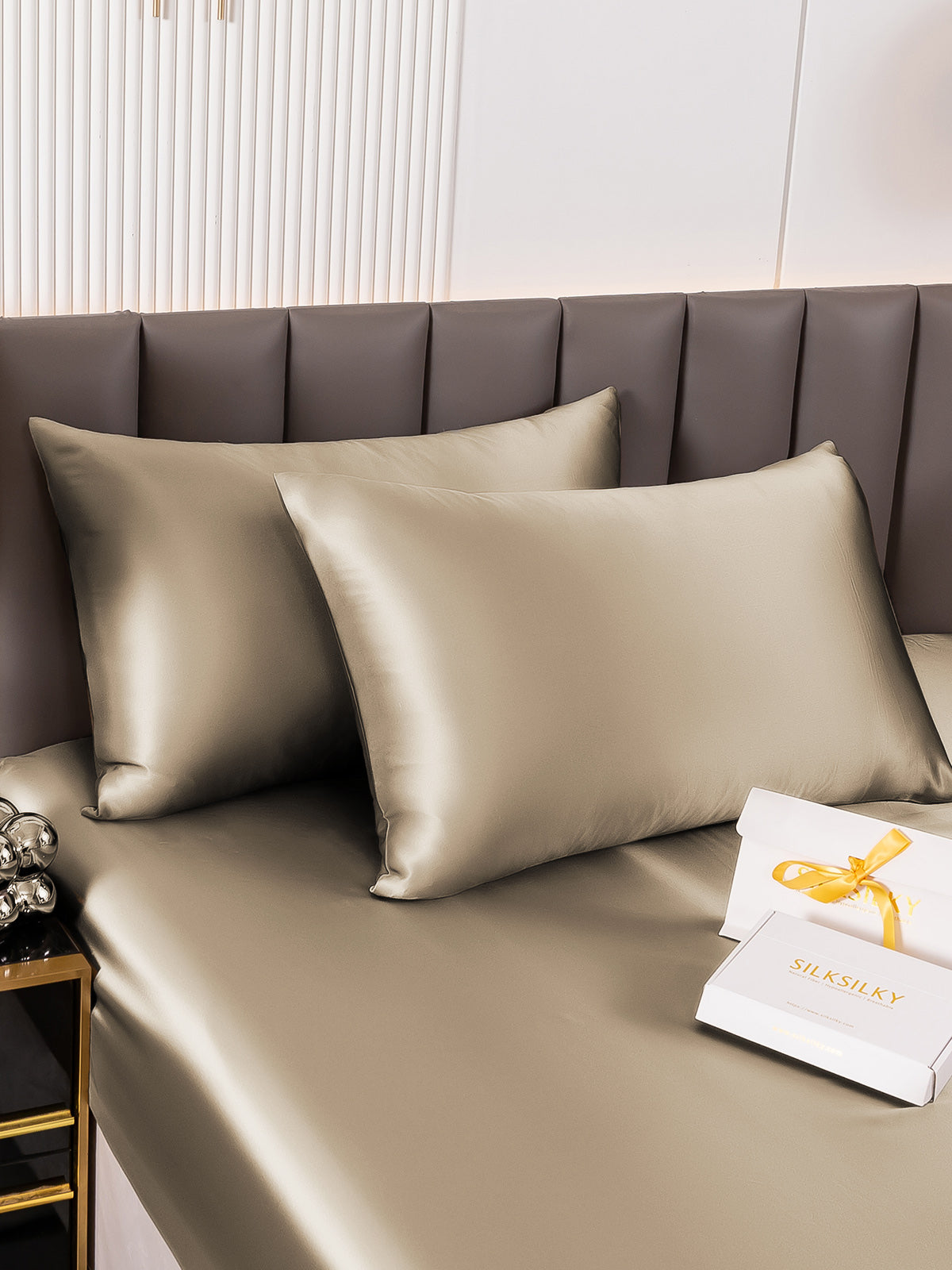 [Kaki] SilkSilky-FR 22Momme Pure Soie Pillowcase 001