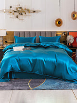 [Bleu Royal] SilkSilky-FR 19Momme Parure de Lit Soie 002