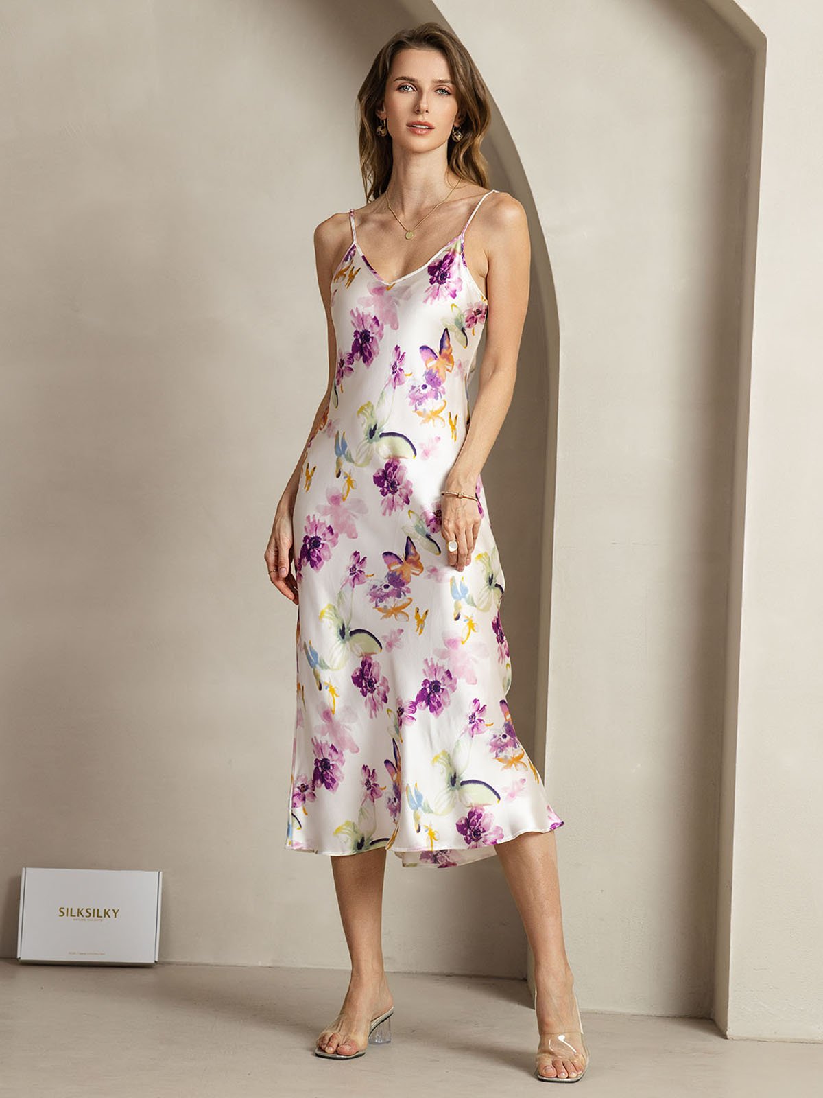 [FleursAquarelle] SilkSilky-FR 19Momme Soie Dress 003