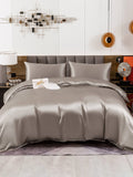 SilkSilky FR 19Momme Pure Soie Bedding Set Gris 001