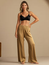 [Tan] SilkSilky-FR 19Momme Women's Sleep Pants 005