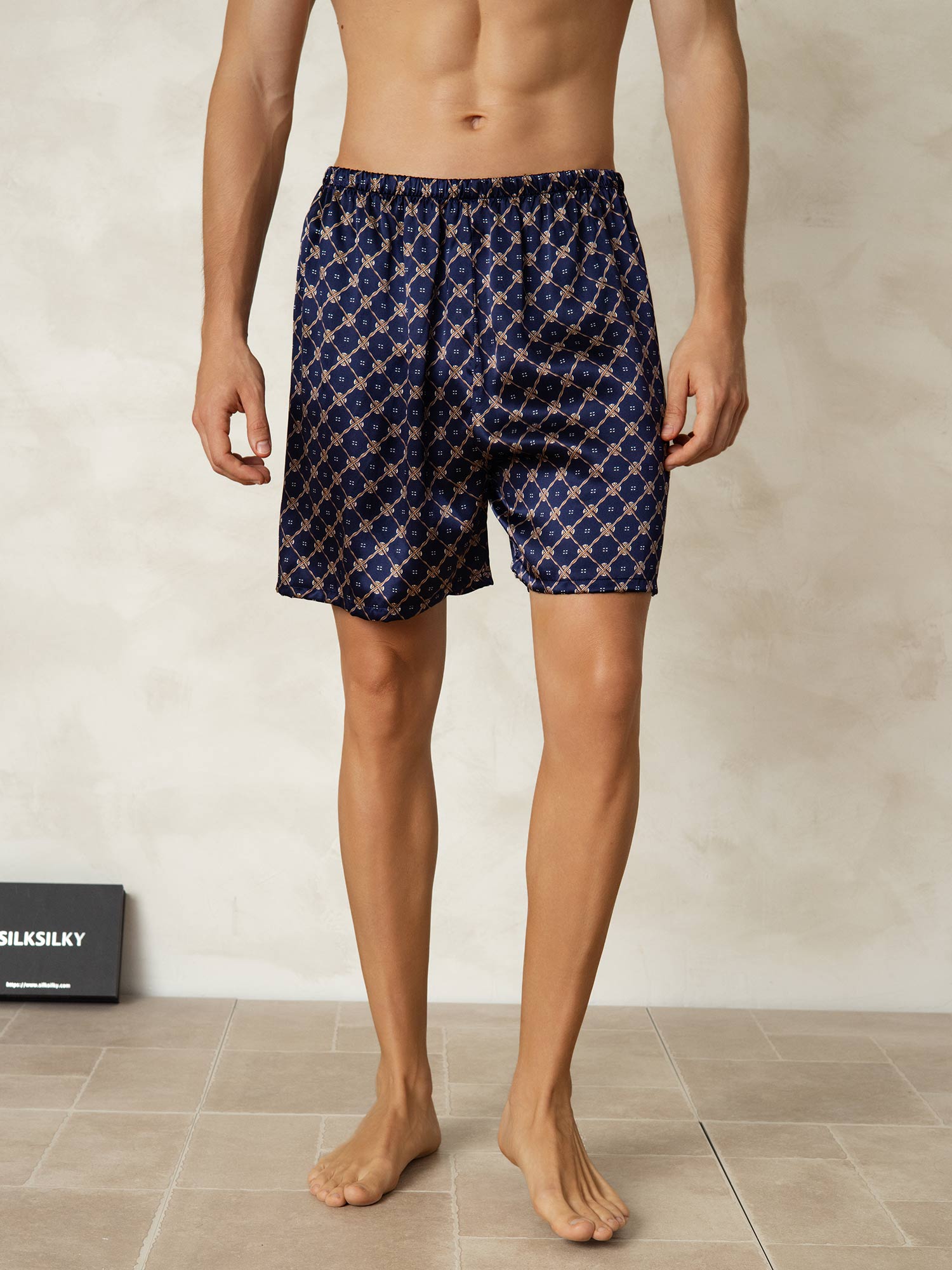 [Chaîne Marine] SilkSilky-FR 19Momme Mens Sleep Bottoms 004