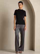 [Noir] SilkSilky-FR Short Sleeve Femme T-Shirt 007