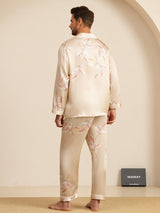 [Champagne] SilkSilky-FR Long Sleeve Lapel Collar Homme Pyjamas 002