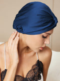 SilkSilky-FR Pure Soie Sleep Cap BleuFoncé 002