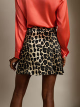 [Leopard] SilkSilky-FR Pure Soie Skirt 002,