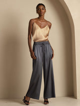 [GrisFoncé] SilkSilky-FR 19Momme Womens Pants 006
