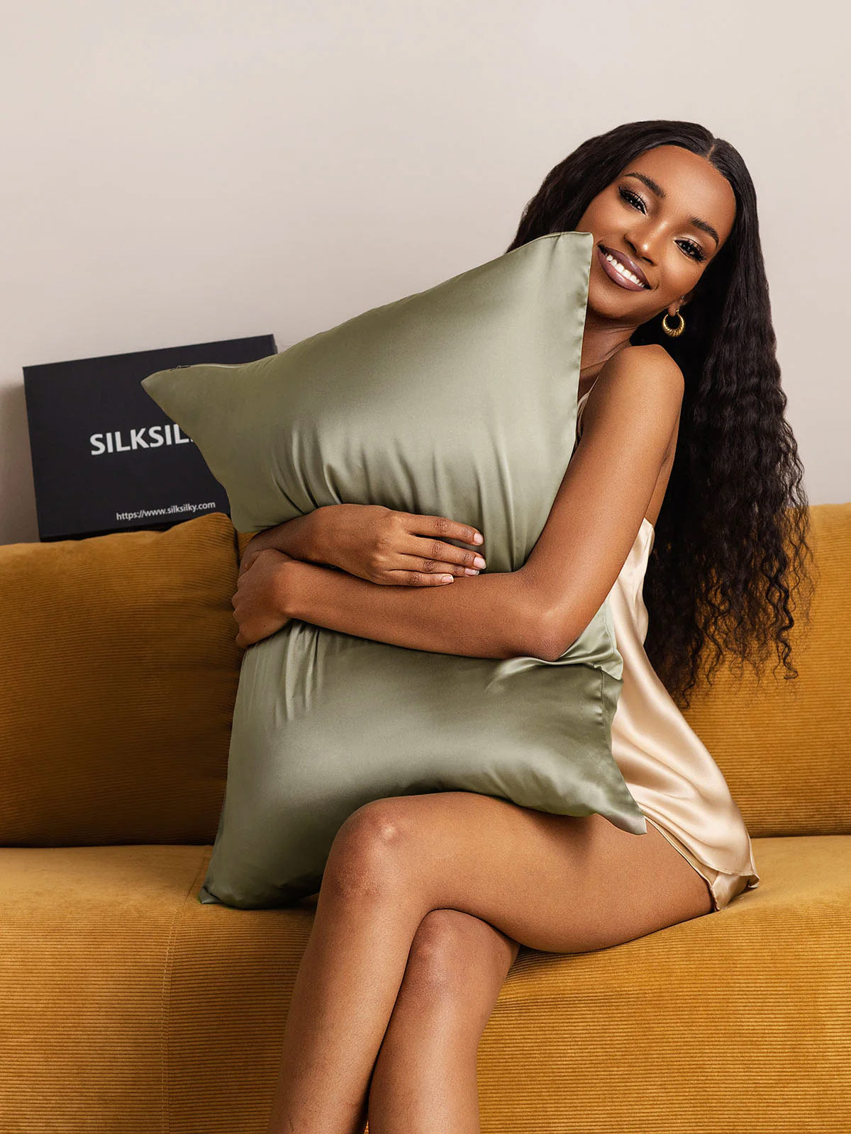 [Vert Olive] SilkSilky-FR 22Momme Pure Soie Pillowcase 006