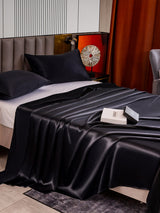 [Noir] SilkSilky-FR 22Momme Parure de Lit Soie 004