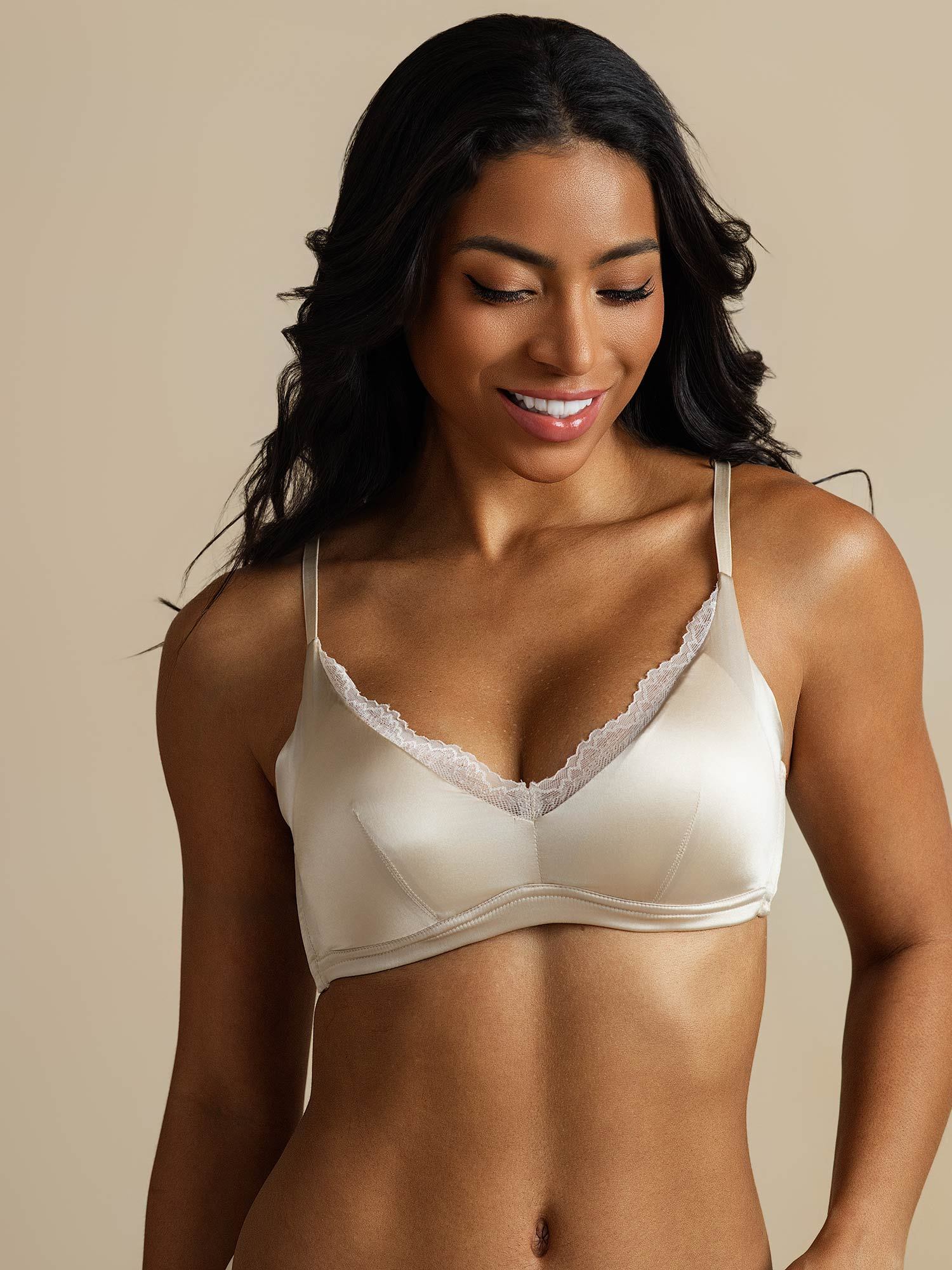 [Champagne] SilkSilky-FR Soie Bra 008