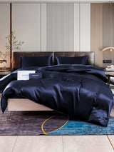 [Bleu Foncé] SilkSilky-FR 22Momme Pure Soie Bedding Set 001,