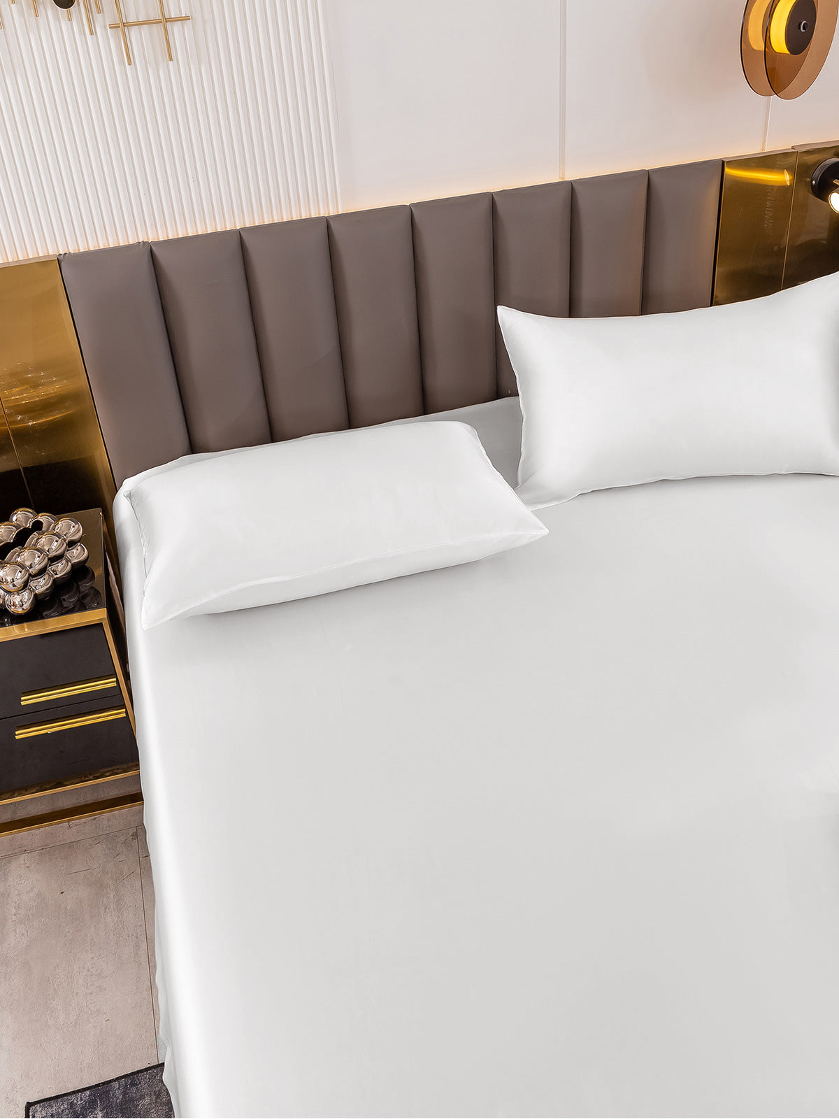 [Blanc] SilkSilky-FR 19Momme Pure Soie Bedding Set 005