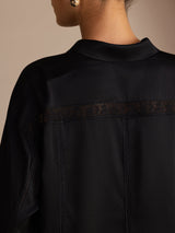 [Noir] SilkSilky-FR Long Sleeve Lapel Collar Blouse 005