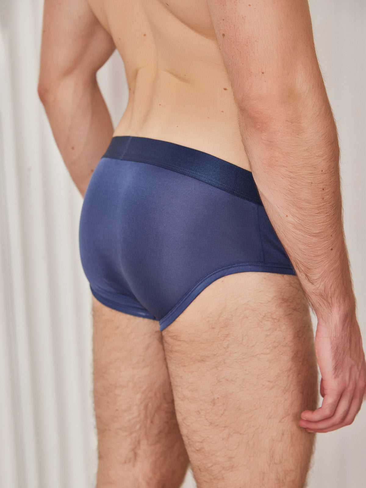 SilkSilky FR Soie Tricotée Mens Underwear BleuFoncé 003