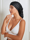 SilkSilky-FR Pure Soie Sleep Cap Noir 002