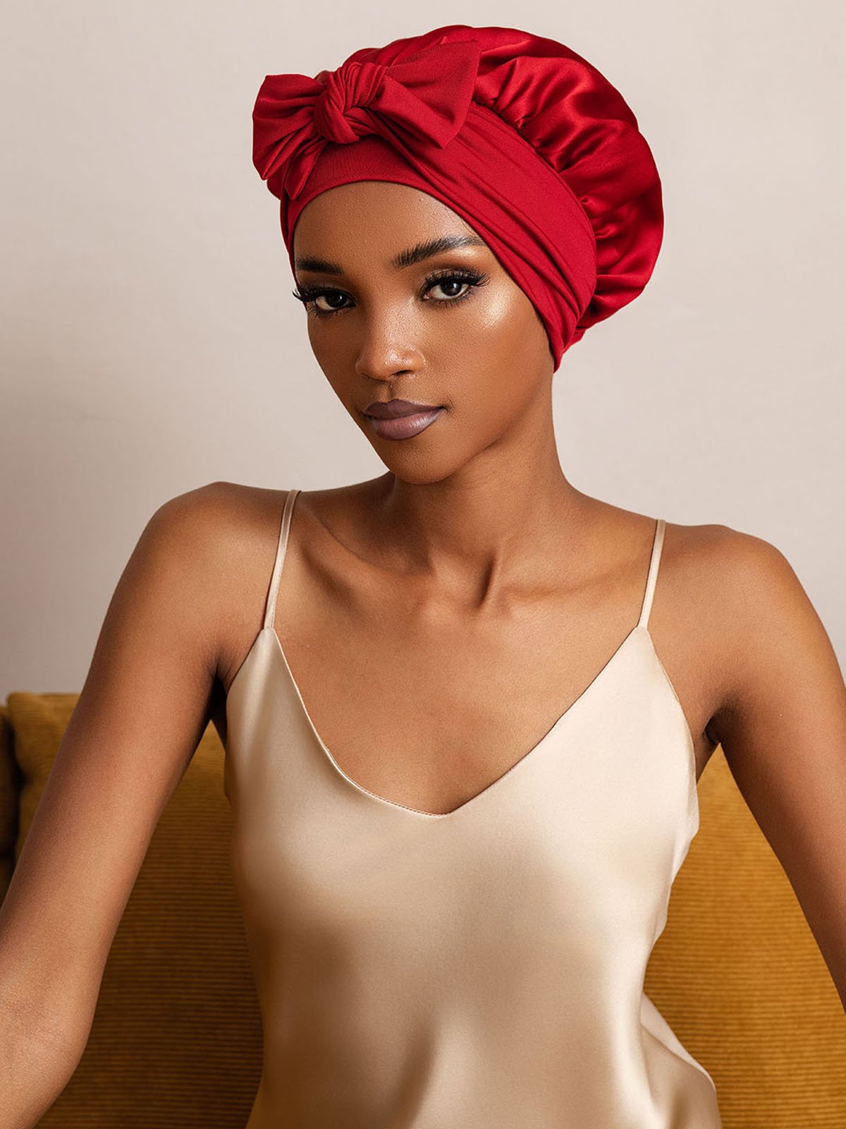 SilkSilky-FR Soie Sleep Cap RougeVineux 003