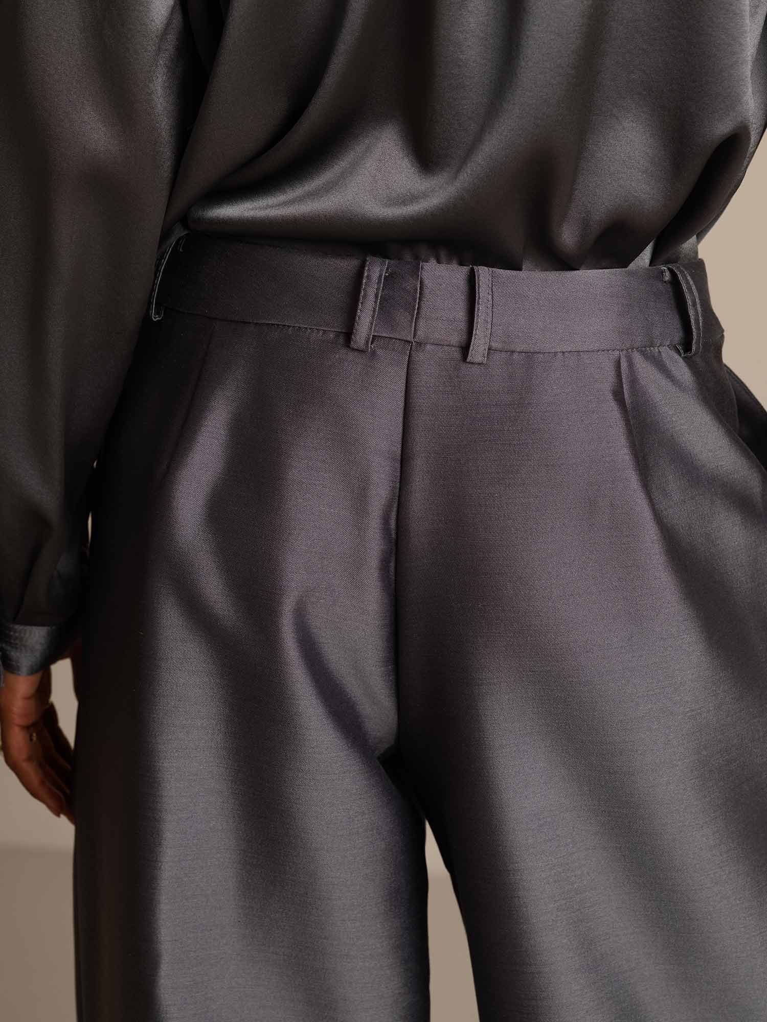 [Gris] SilkSilky-FR 32Momme Soie Womens Pants 005,