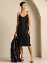 [Noir] SilkSilky-FR Sleeveless Col en U Robes 007